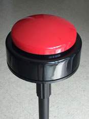 Affordable Buzzers Podium close up with quiz buzzer attached